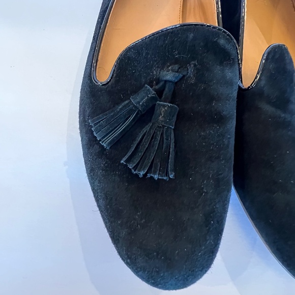 J. Crew Black Velvet Tassel Loafers, Preppy, Academia, Old Money, Size 9 - Picture 2 of 11
